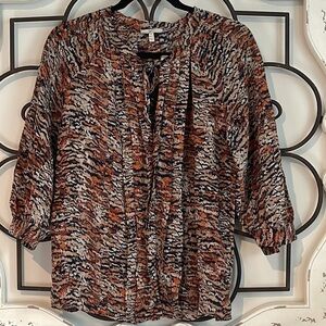 ANTHROPOLOGIE JOIE MIRABELLA 100% SILK BLOUSE SIZE MEDIUM